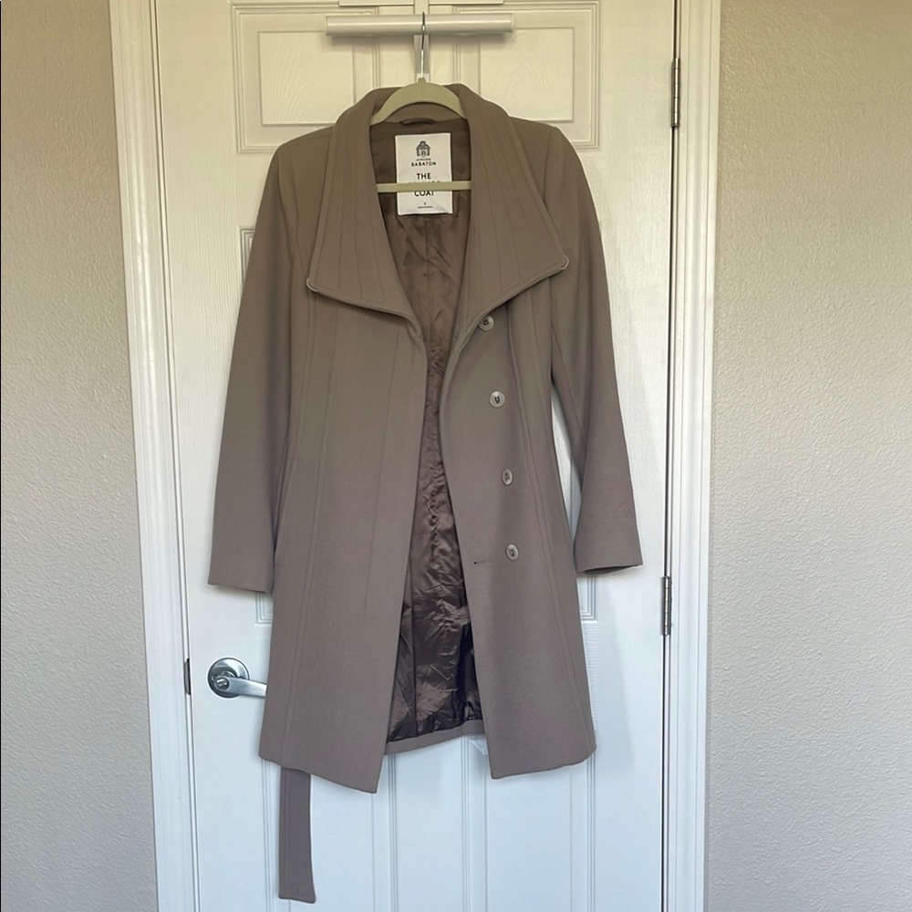 Babaton Taupe Pea Coat